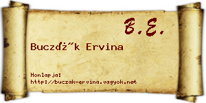 Buczák Ervina névjegykártya